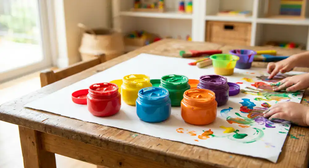 Buntes Fingermalfarben-Set für Kleinkinder